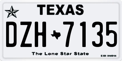 TX license plate DZH7135