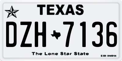 TX license plate DZH7136