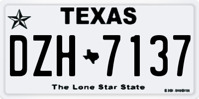 TX license plate DZH7137