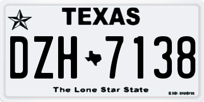 TX license plate DZH7138