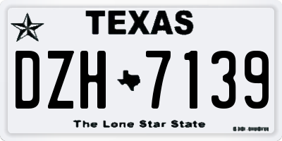 TX license plate DZH7139