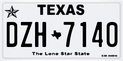 TX license plate DZH7140