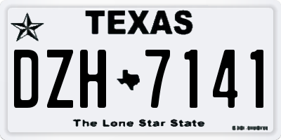 TX license plate DZH7141
