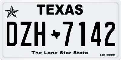 TX license plate DZH7142