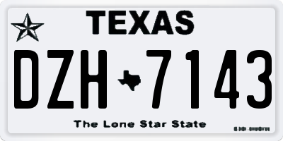TX license plate DZH7143