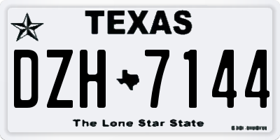 TX license plate DZH7144