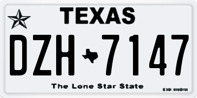 TX license plate DZH7147