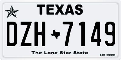 TX license plate DZH7149