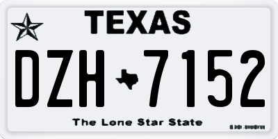 TX license plate DZH7152