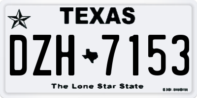 TX license plate DZH7153