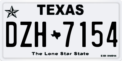 TX license plate DZH7154