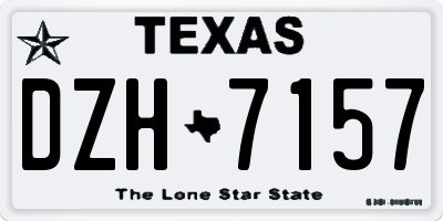 TX license plate DZH7157