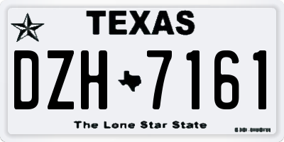 TX license plate DZH7161