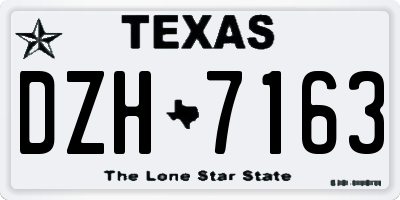 TX license plate DZH7163