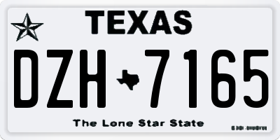 TX license plate DZH7165