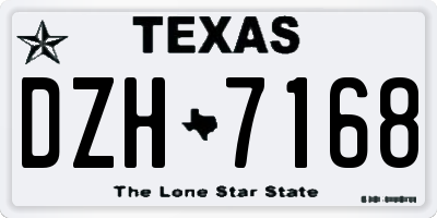 TX license plate DZH7168