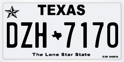 TX license plate DZH7170