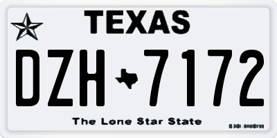 TX license plate DZH7172