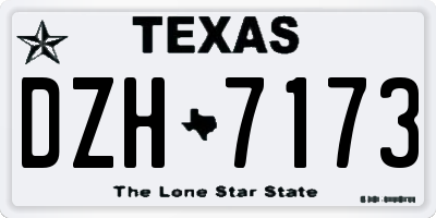 TX license plate DZH7173