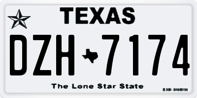 TX license plate DZH7174