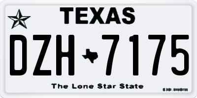 TX license plate DZH7175