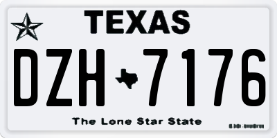 TX license plate DZH7176