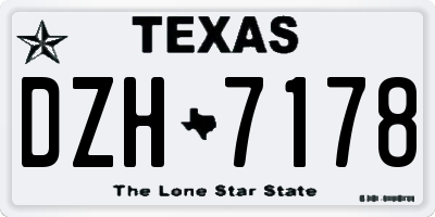 TX license plate DZH7178