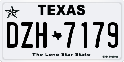 TX license plate DZH7179