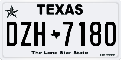 TX license plate DZH7180