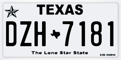TX license plate DZH7181