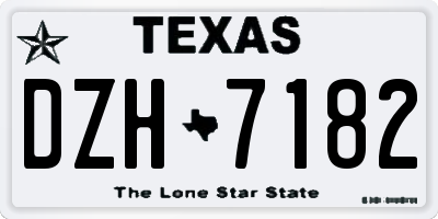 TX license plate DZH7182