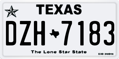 TX license plate DZH7183