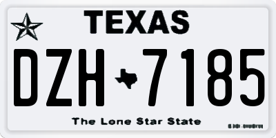 TX license plate DZH7185