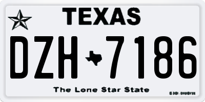 TX license plate DZH7186