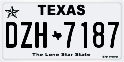 TX license plate DZH7187