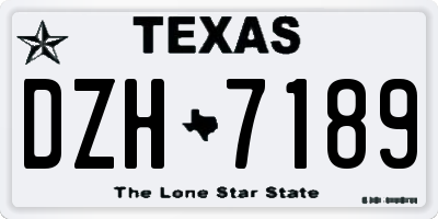TX license plate DZH7189