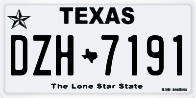 TX license plate DZH7191