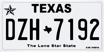 TX license plate DZH7192