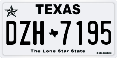TX license plate DZH7195