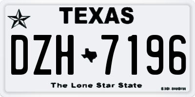 TX license plate DZH7196