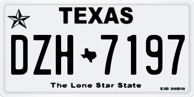 TX license plate DZH7197