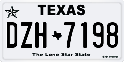 TX license plate DZH7198