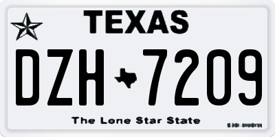 TX license plate DZH7209