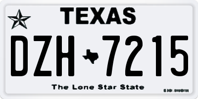 TX license plate DZH7215