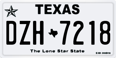 TX license plate DZH7218