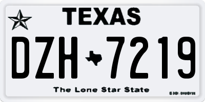 TX license plate DZH7219