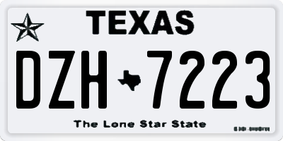 TX license plate DZH7223