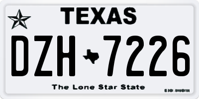 TX license plate DZH7226