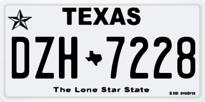 TX license plate DZH7228