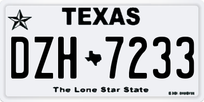 TX license plate DZH7233